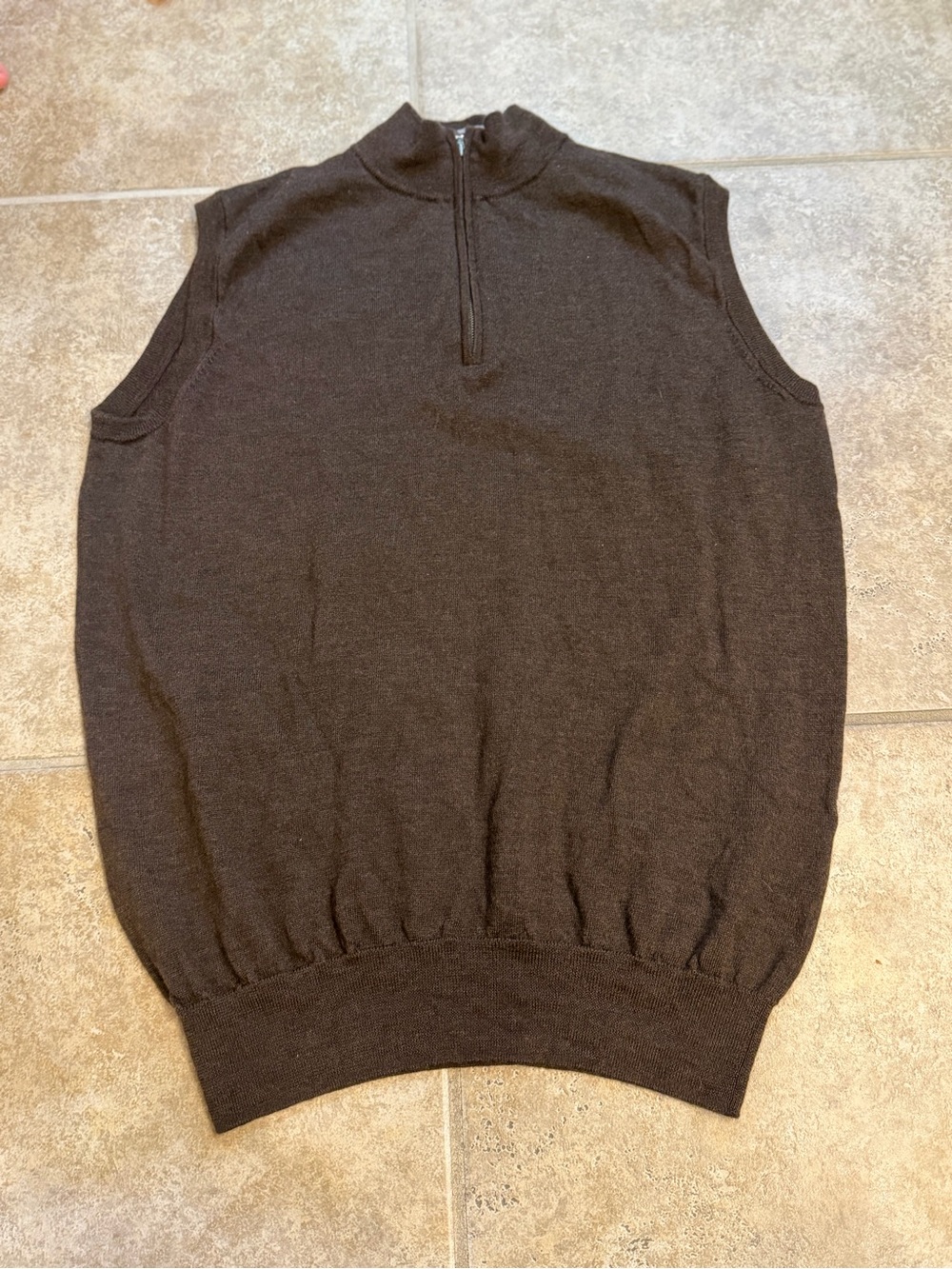 Peter Millar Black Sleeveless Half-Zip Sweater Vest
